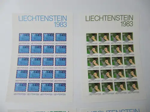 Liechtenstein Jahrg. 1983 mit 20x 816-836 postfrisch Bogens. KW. 630,- #SJ412