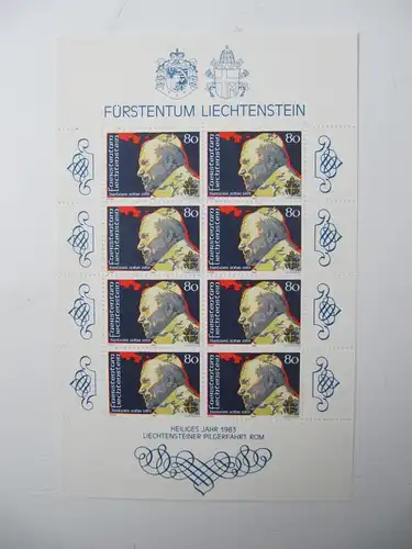 Liechtenstein Jahrg. 1983 mit 20x 816-836 postfrisch Bogens. KW. 630,- #SJ412