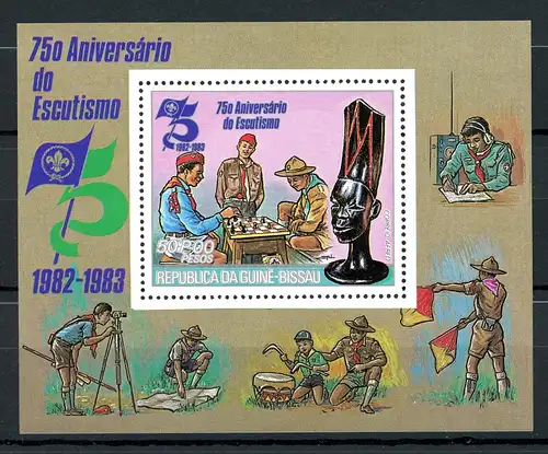 Guinea Bissau Block 215 A postfrisch Schach, Pfadfinder #GI671