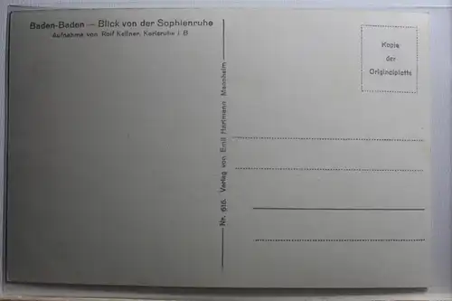 AK Baden-Baden Blick von der Sophienruhe #PF327