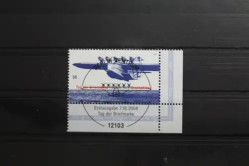 BRD 2428 gestempelt Flugzeug Eckrand Vollstempel Bundesrepublik #SJ009