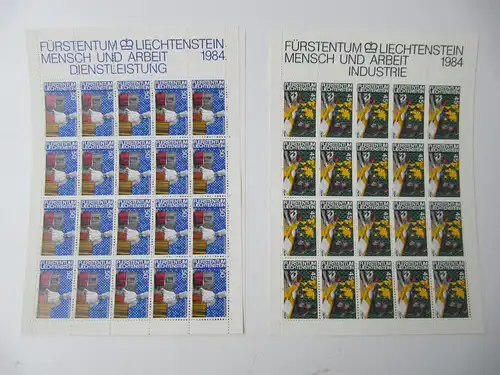 Liechtenstein Jahrg. 1984 mit 20x 837-865 postfrisch Bogens. KW. 650,- #SJ414