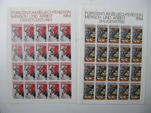 Liechtenstein Jahrg. 1984 mit 20x 837-865 postfrisch Bogens. KW. 650,- #SJ414