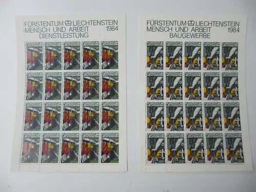 Liechtenstein Jahrg. 1984 mit 20x 837-865 postfrisch Bogens. KW. 650,- #SJ414