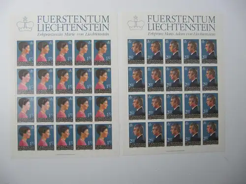 Liechtenstein Jahrg. 1984 mit 20x 837-865 postfrisch Bogens. KW. 650,- #SJ414