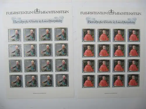 Liechtenstein Jahrg. 1984 mit 20x 837-865 postfrisch Bogens. KW. 650,- #SJ414