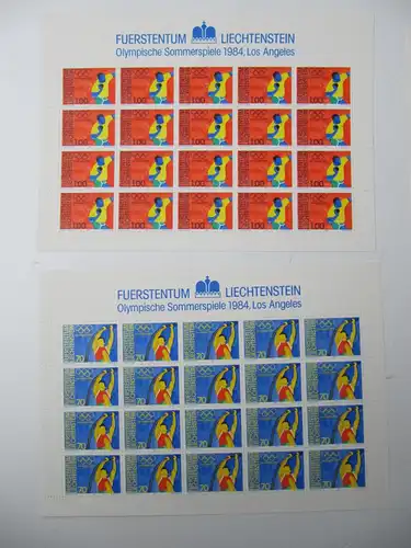 Liechtenstein Jahrg. 1984 mit 20x 837-865 postfrisch Bogens. KW. 650,- #SJ414