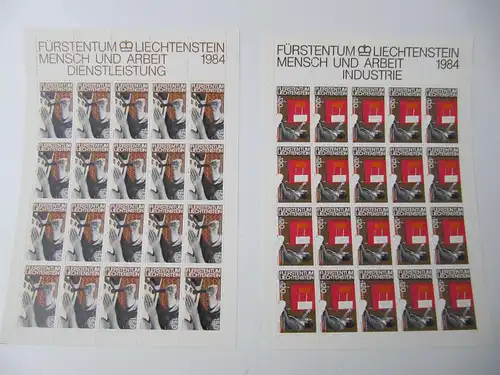 Liechtenstein Jahrg. 1984 mit 20x 837-865 postfrisch Bogens. KW. 650,- #SJ414