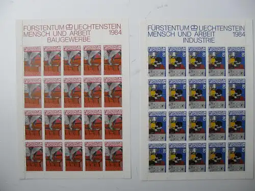 Liechtenstein Jahrg. 1984 mit 20x 837-865 postfrisch Bogens. KW. 650,- #SJ414