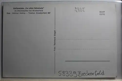 AK Steinbachtal bei Breckerfeld - "Zur alten Schmiede" #PF234