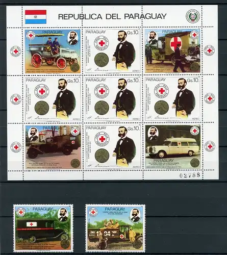 Paraguay Kleinbogensatz 3895-3897 + KB postfrisch Rotes Kreuz #IY057