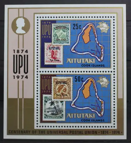 Aitutaki Block 2 mit 118-119 postfrisch Weltpostverein UPU #SL371