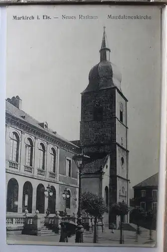 AK Markirch i. Els. Neues Rathaus - Magdalenenkirche 1918 #PE713