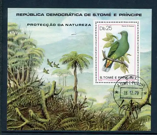 Sao Tomé und Principe Block39 gestempelt Vögel #JD291
