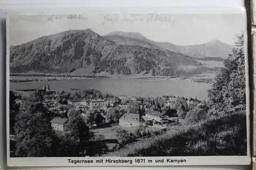 AK Tegernsee mit Hirschberg 1671 m und Kampen 1936 #PF276