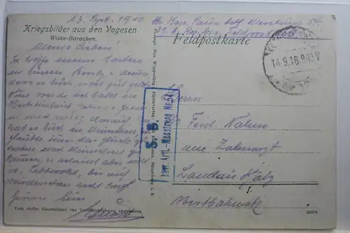 AK Deutschland Feldpostkarte (Wohnbaracken) 1916 #PE681