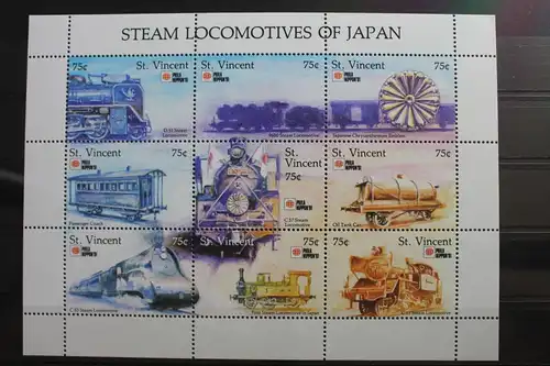 St. Vincent 1747-1755 postfrisch als Kleinbogen Eisenbahn #SL506