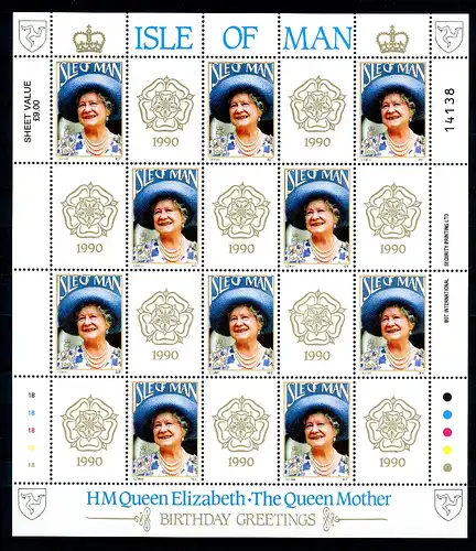 Isle of Man Kleinbogen 437 postfrisch Queen Mom #IY062