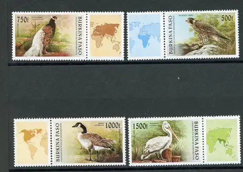 Burkina Faso 1406-1409 postfrisch Vögel #JD295