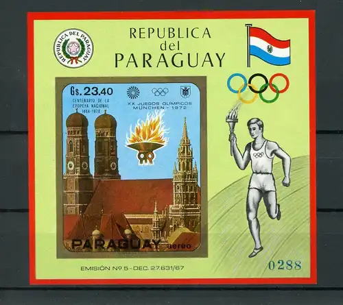 Paraguay Block141 postfrisch Olympia #HL413