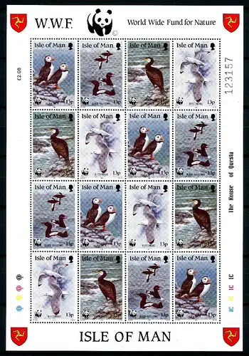Isle of Man ZD-Bogen 408-411 Seevögel WWF #IY087