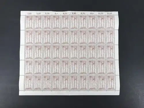 Bund 50er Bogen 157 postfrisch gefaltet mehrfach angetrennt #IY068