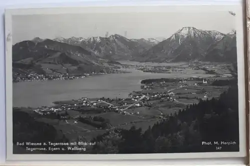 AK Bad Wiessee a. Tegernsee mit Blick auf Tegersee, Egern 1933 #PE674