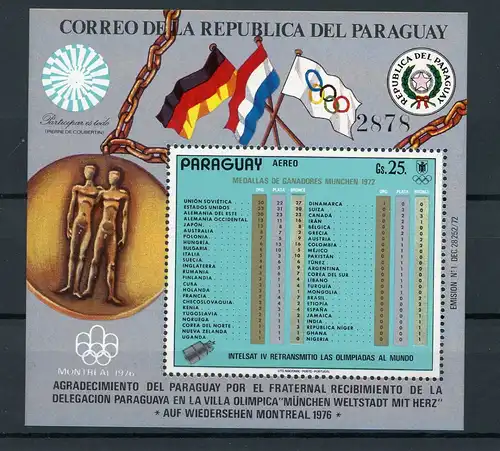 Paraguay Block199 postfrisch Olympia #HL420
