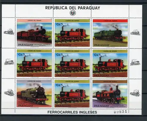 Paraguay KB 3785 postfrisch Eisenbahn #IJ069
