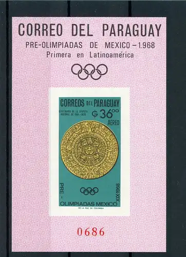 Paraguay Block82 postfrisch Olympia #HL409