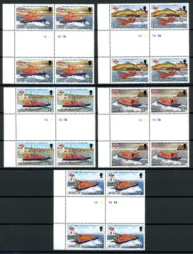 Isle of Man Zwischenstegpaare 459-463 postfrisch Rettungsboote #IY063