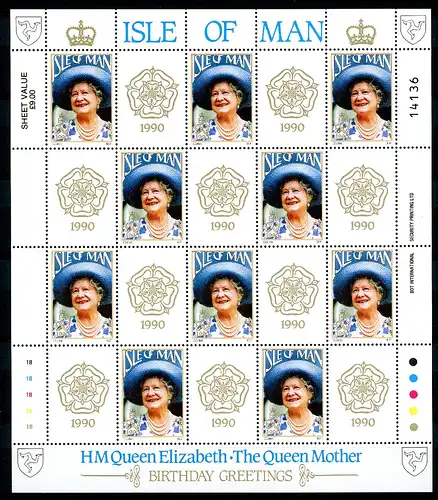 Isle of Man Kleinbogen 437 postfrisch Queen Mom #IY066