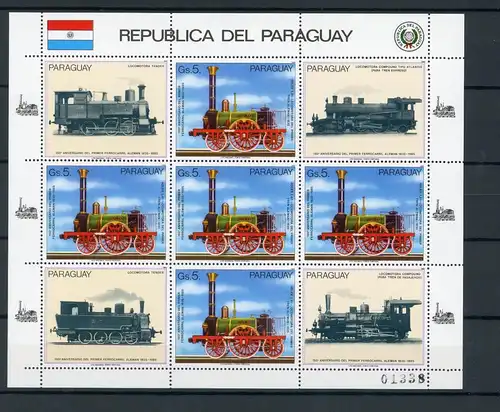 Paraguay KB 3904 postfrisch Eisenbahn #IJ070