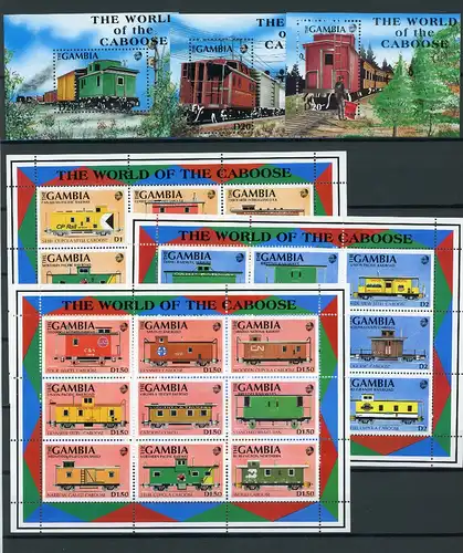 Gambia KB 1210-1236+Block126-128 postfrisch Eisenbahn #IJ073