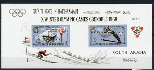 Hadhramaut (Aden) Block11B postfrisch Olympiade #HL351