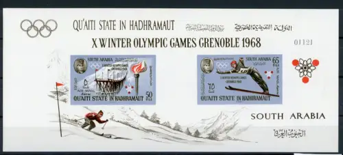 Hadhramaut (Aden) Block11B postfrisch Olympiade #HL351