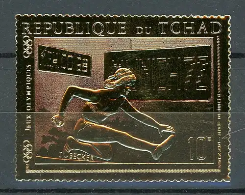 Tschad Goldmarke 336 B postfrisch Olympia 1968 Mexiko #HL470