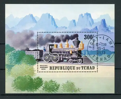 Tschad Block43 postfrisch Eisenbahn #IU866