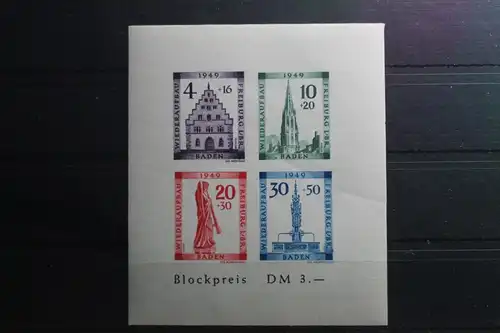 Fr. Zone Baden Block 1B IV Plattenfehler Punkt postfrisch #SL719
