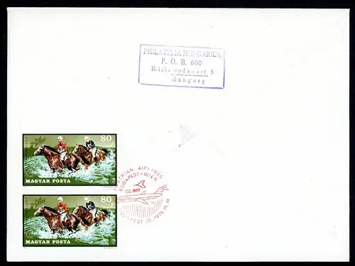 Ungarn Block 117 B Luftpost Express gelaufen Ersttagesbrief/FDC #IN453