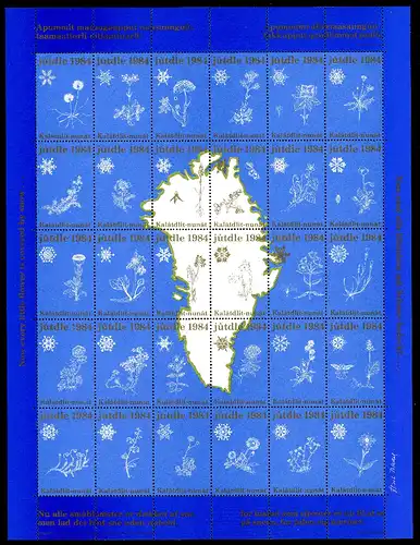 Grönland 30er ZD-Bogen postfrisch Weihnachtsmarken 1984 #IJ310