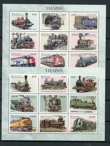 Zentralafr. Rep. Kleinbogen 2191-2208 postfrisch Eisenbahn #IJ065