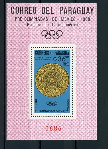Paraguay Block81 postfrisch Olympia #HL410