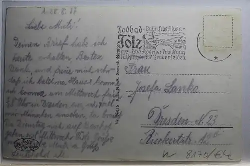 AK Bad Tölz Ortsansicht 1937 #PE908
