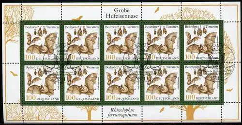 BRD 2086 Zehnerbogen Bonn Ersttagssonderstempel #GQ385