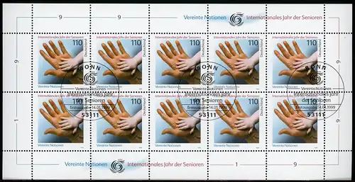 BRD 2027 Zehnerbogen Bonn Ersttagssonderstempel #GQ400