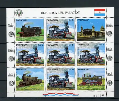 Paraguay KB 3585 postfrisch Eisenbahn #IJ068