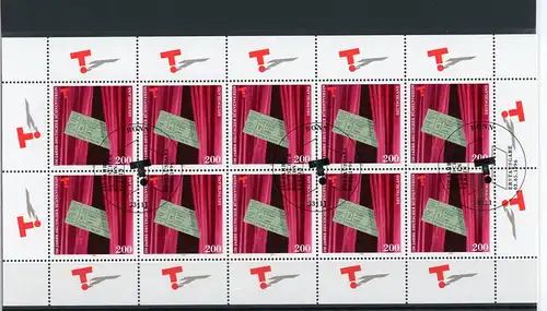 Bund Zehnerbogen 1857 Bonn Ersttagssonderstempel #IN818