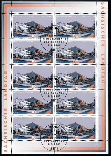 BRD 2172 Zehnerbogen Bonn Ersttagssonderstempel #GQ409