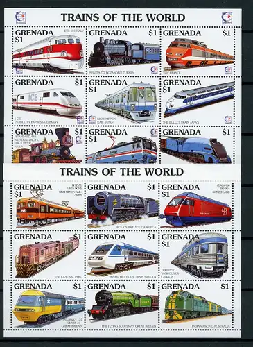 Grenada Kleinbogen 2978-2995 postfrisch Eisenbahn #IV398